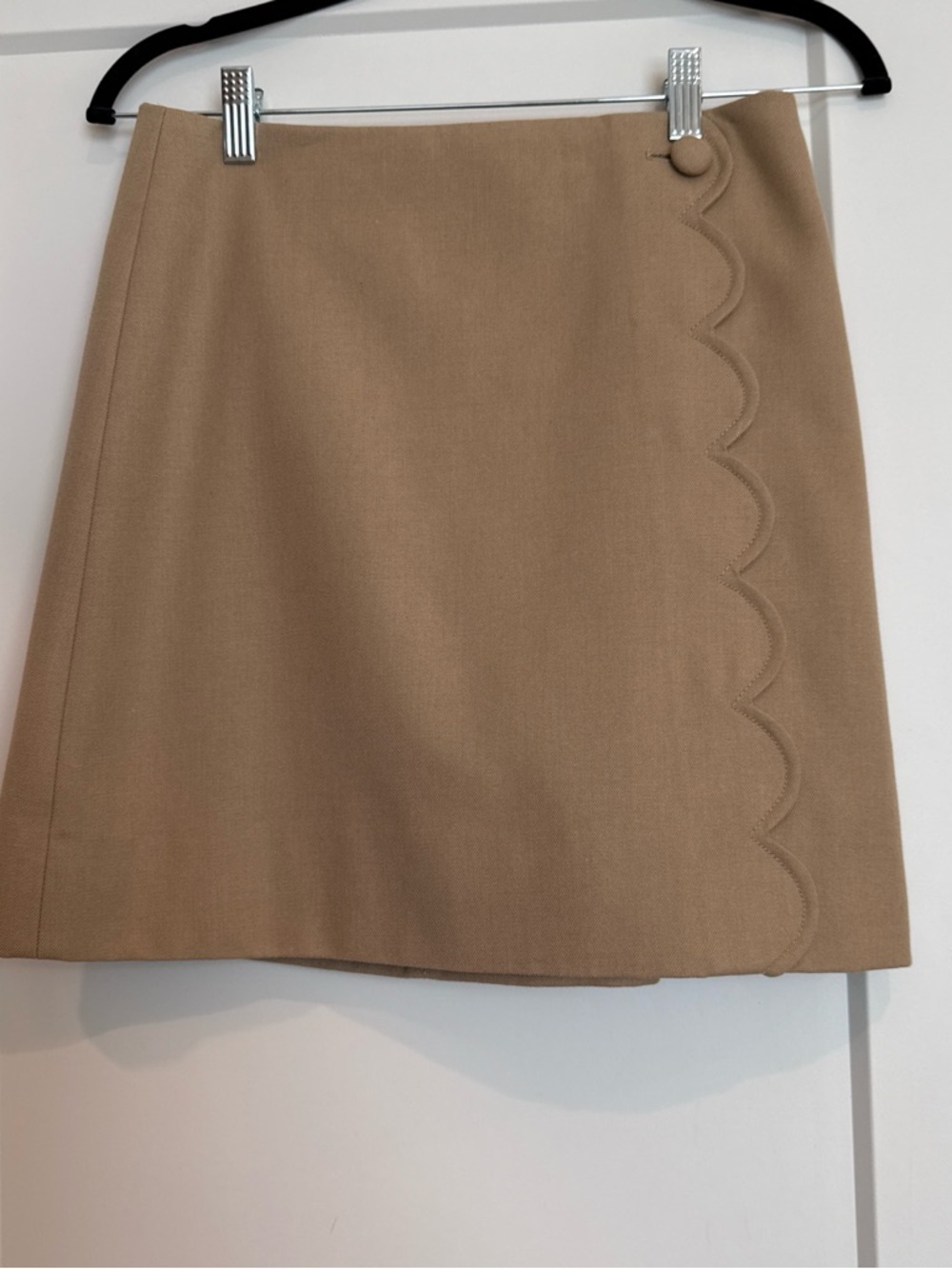 J. Crew Camel Scalloped Edge Mini Skirt